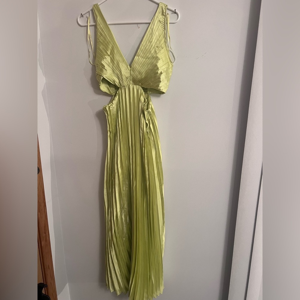 Pleated cutout dress